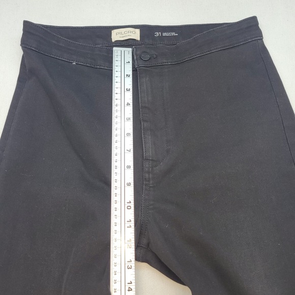 Pilcro Flare Jeans Womens 31 Black High Rise Dark Wash Denim - Picture 7 of 11